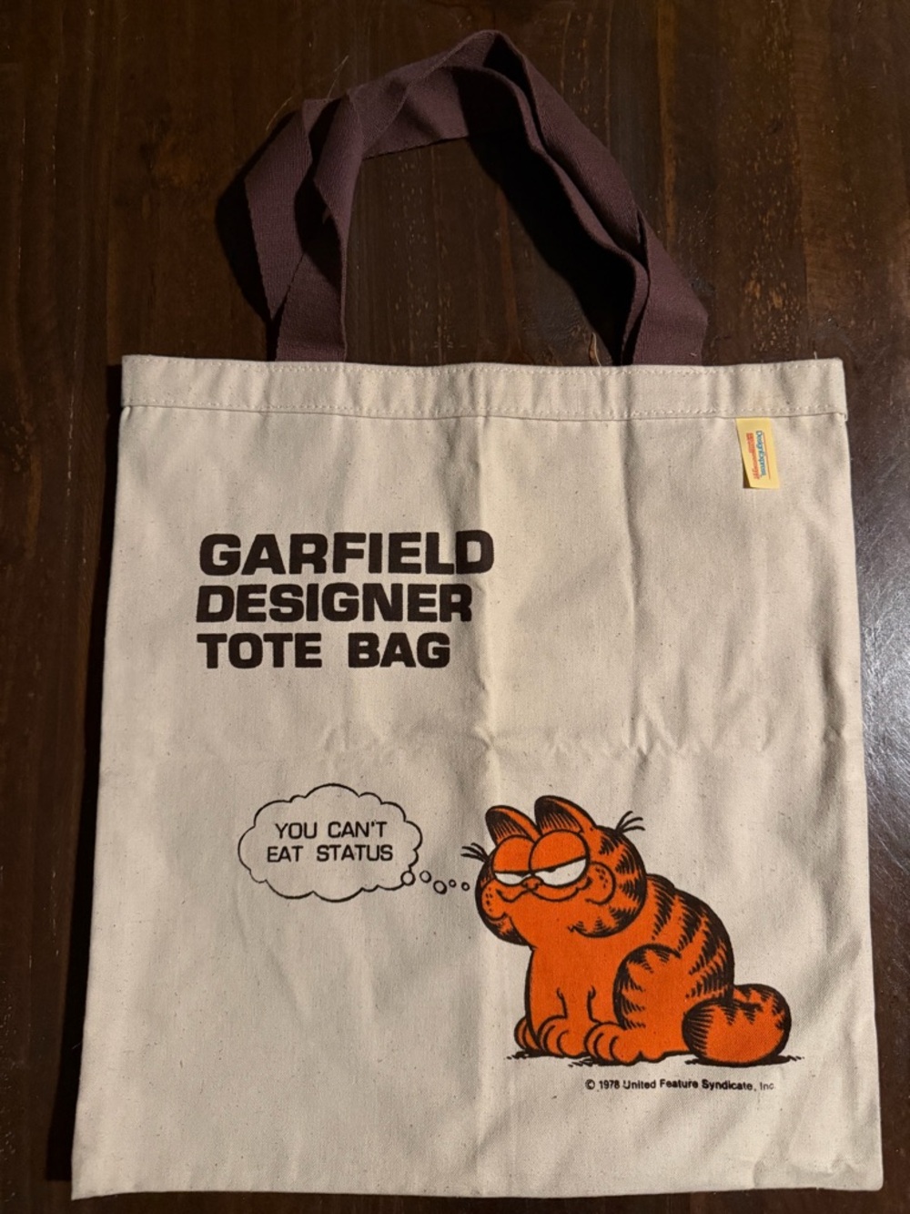 VTG Garfield Designer Tote Bag - You Can’t Eat Status  15”x16”